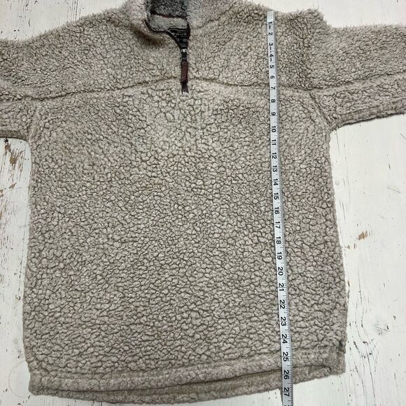 True Grit Fleece Sweater S 1/4 Zip Pullover Original Polar Jacket Beige Frosty - Picture 11 of 15